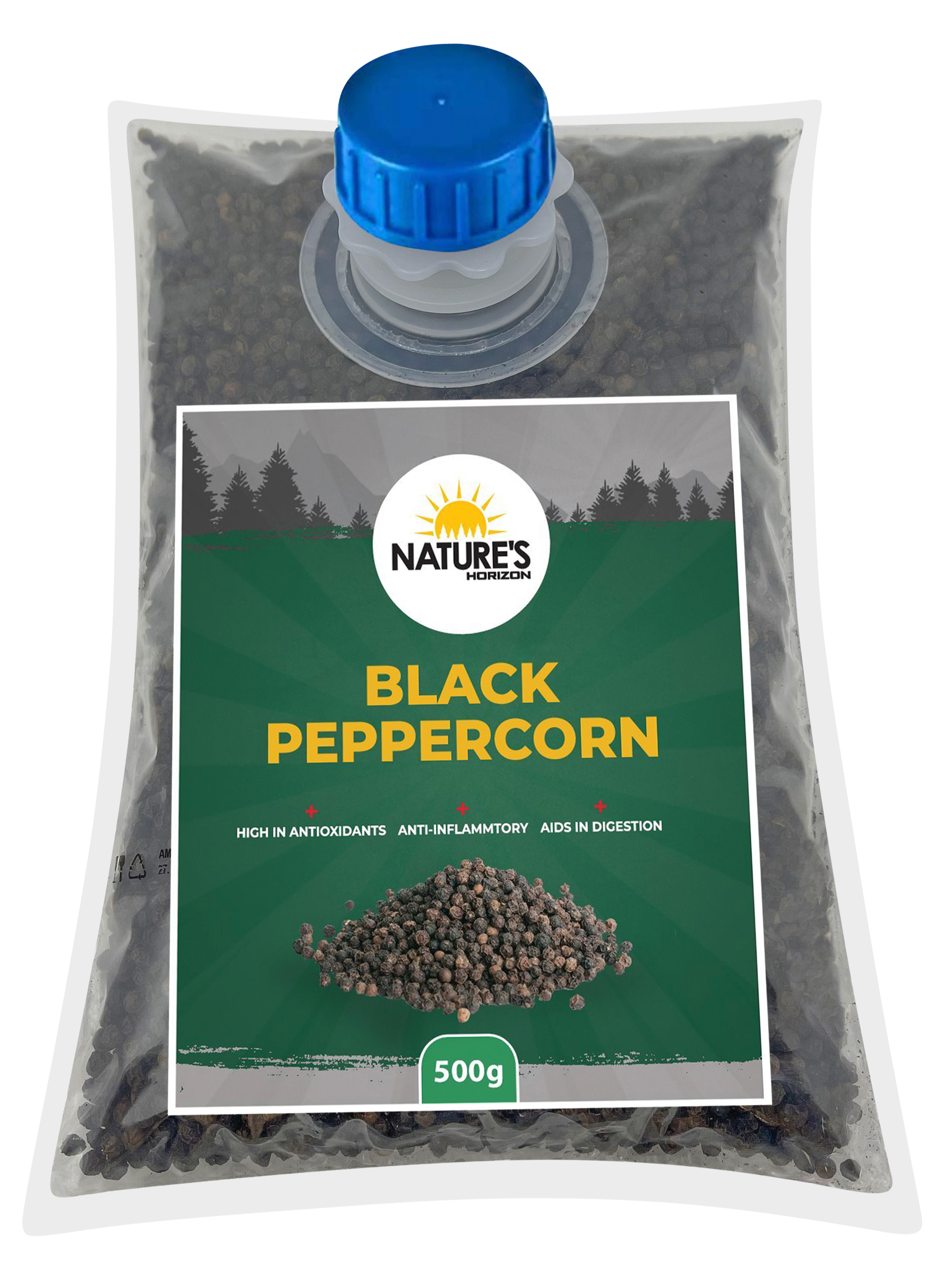 Whole Black Peppercorn 500g | Organic Wonders UK