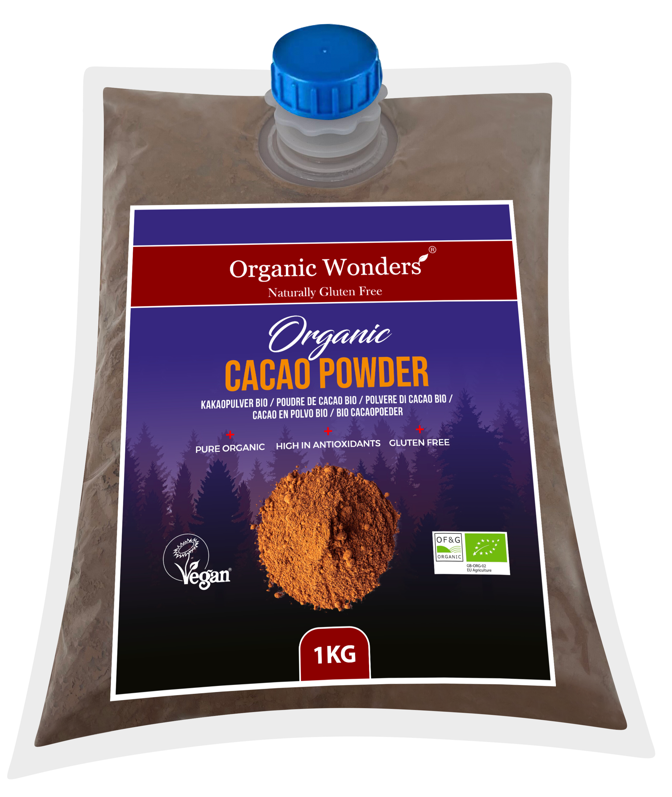 Organic Cacao Powder 1kg | Organic Wonders UK