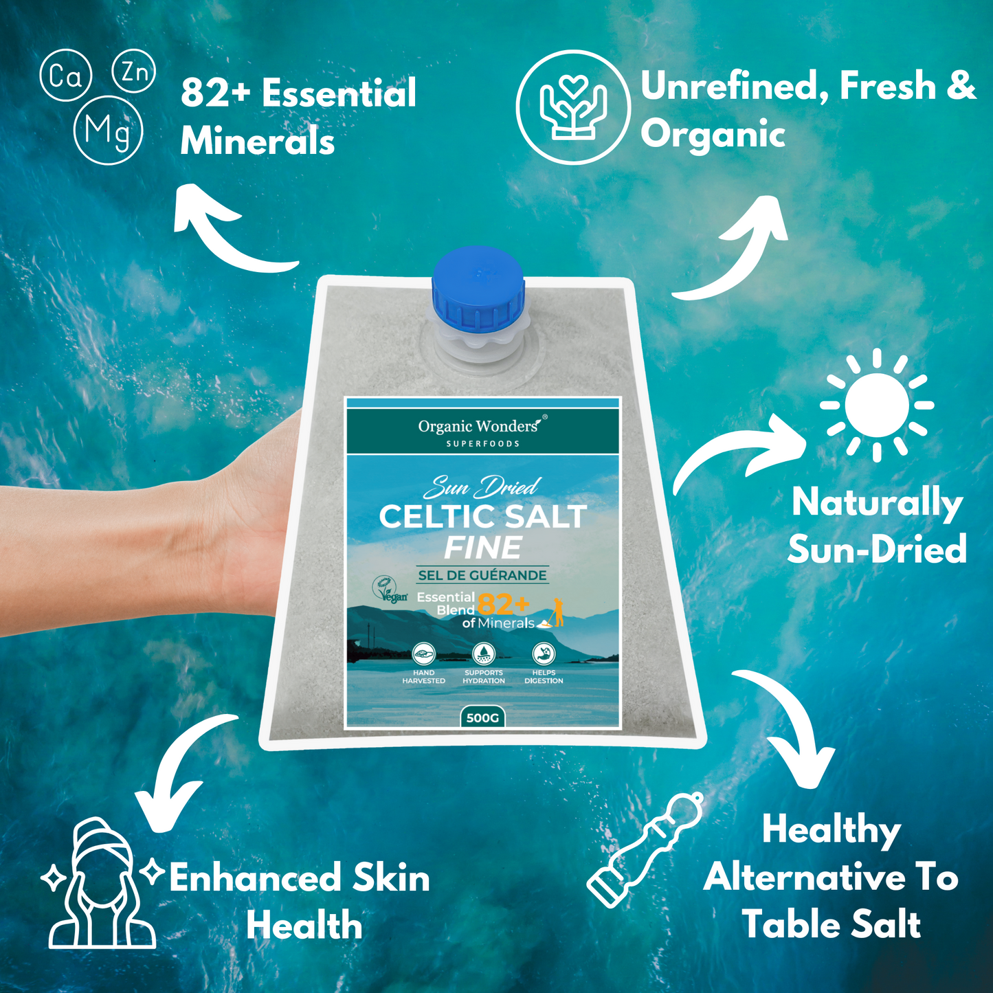 Fine Celtic Sea Salt – Mineral-Rich & Unrefined 500g
