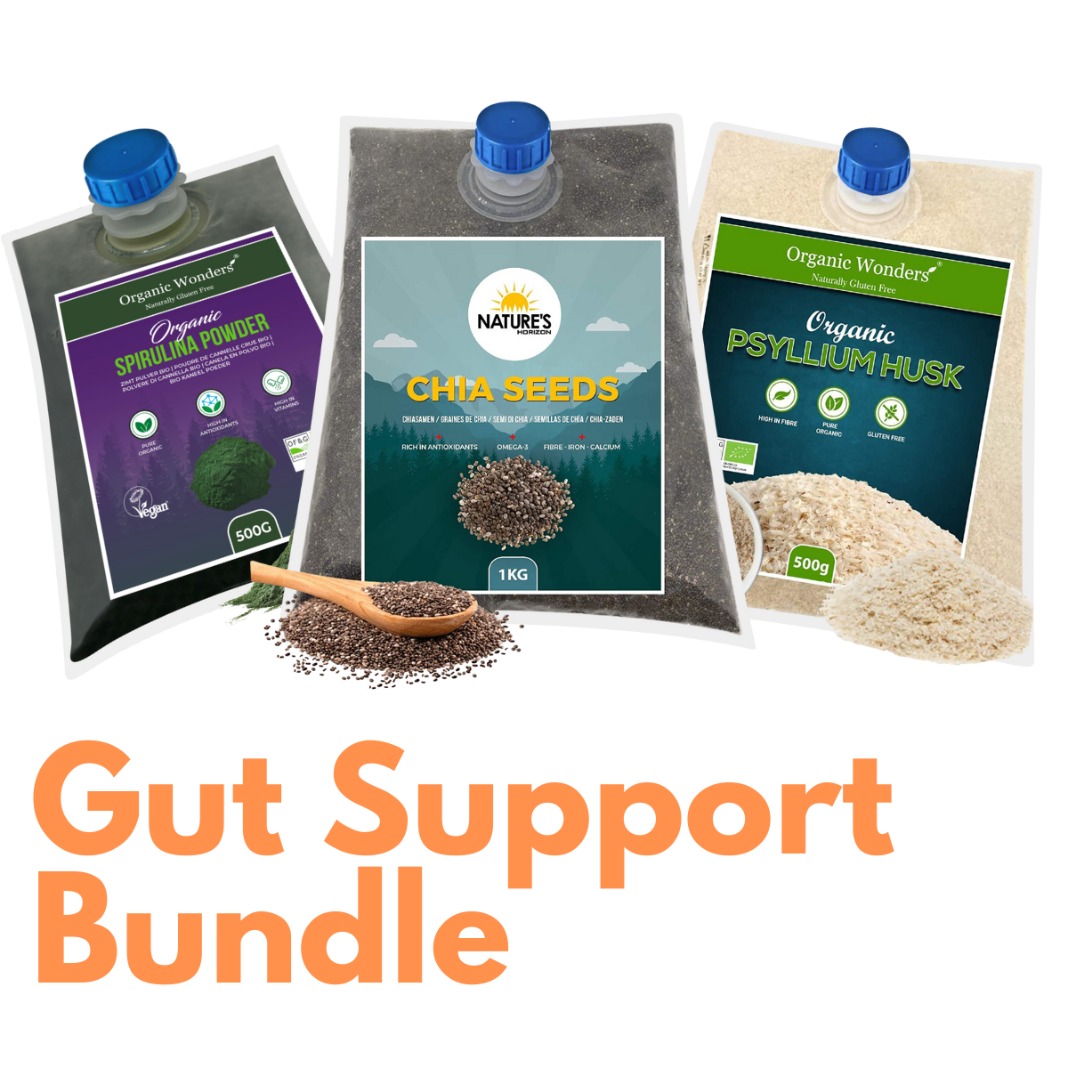 Gut Support Bundle | Cleanse Gut | Glowing Hair, Skin & Nails & High Iron ( Tablets or Powder )