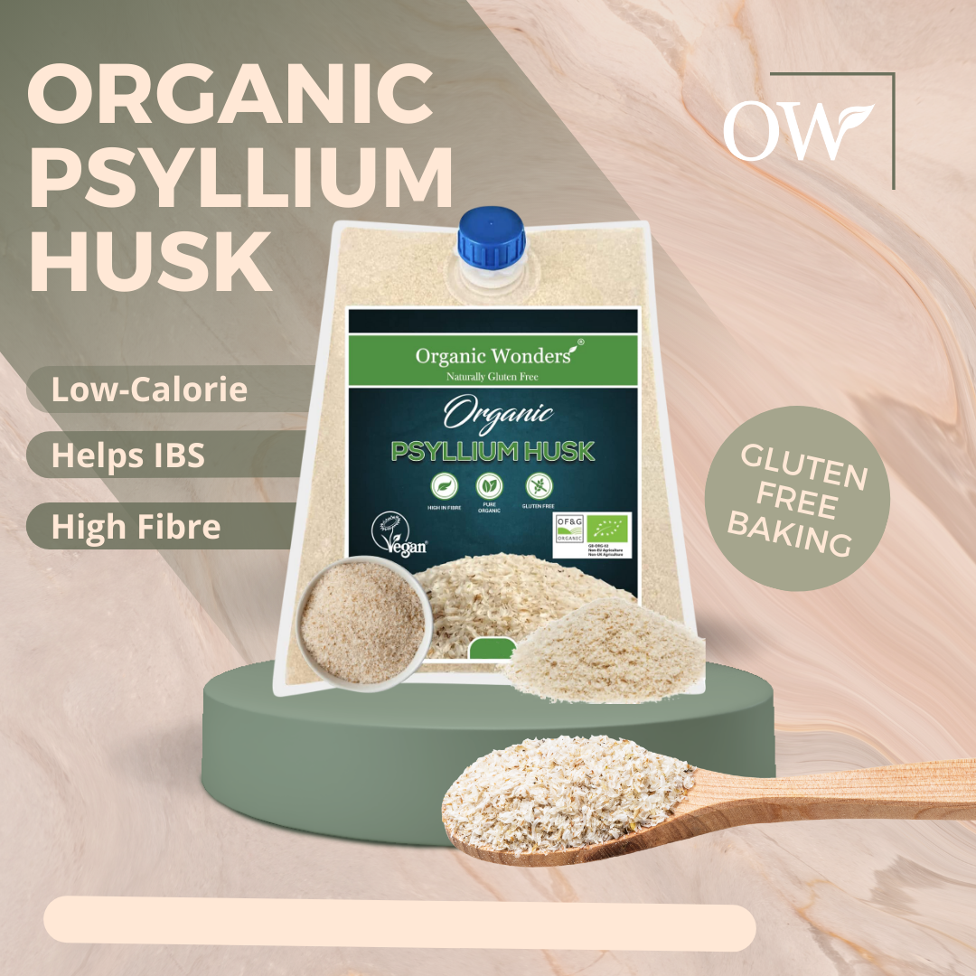 Organic Psyllium Husk Powder (500g) | Premium | 99% Purity | 100+ Servings | High Strength | High in Fibre | Gluten-Free | Perfect for Baking