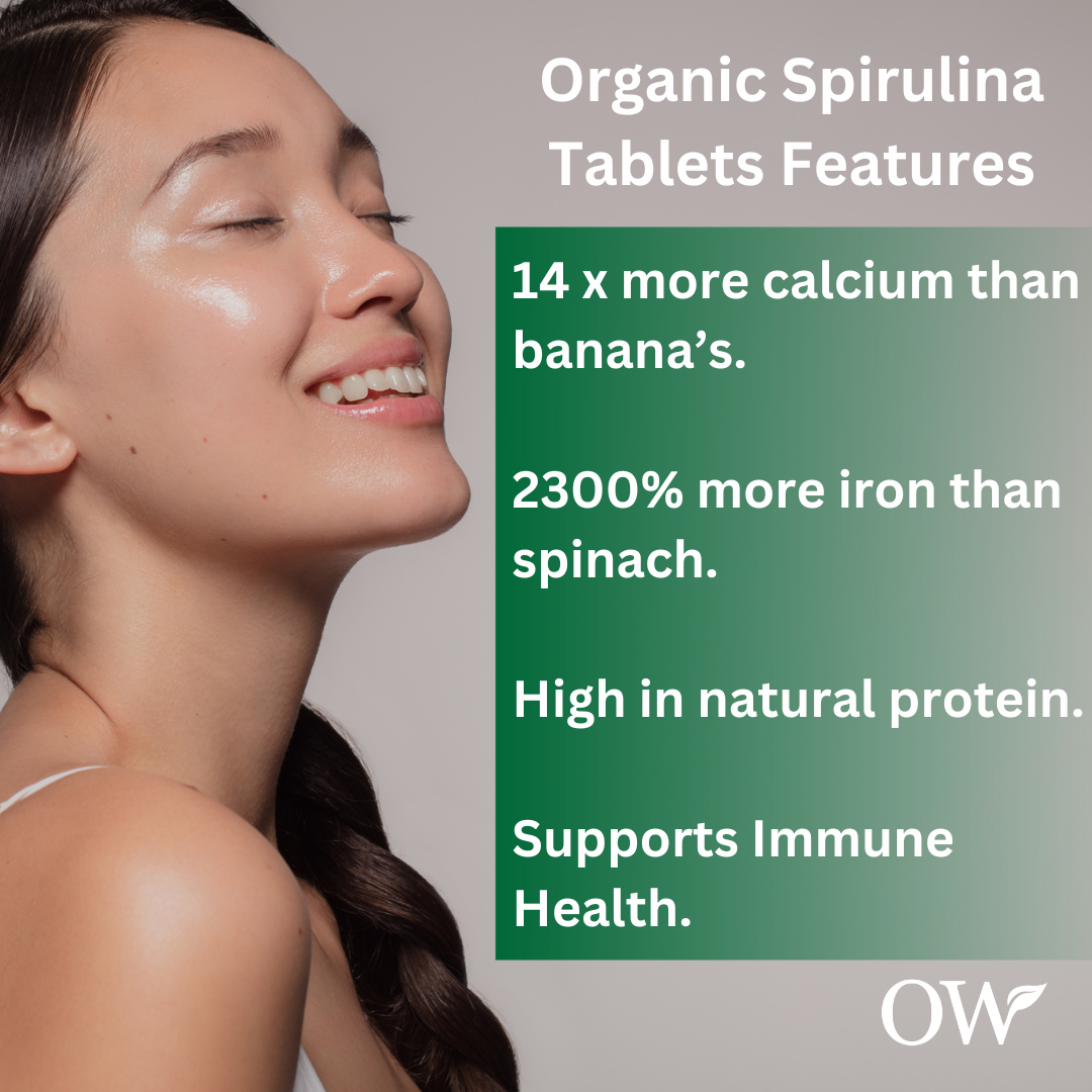 Organic Spirulina Tablets | 3 months supply | 600 x 500mg | Glowing Hair, Skin & Nails | High Iron