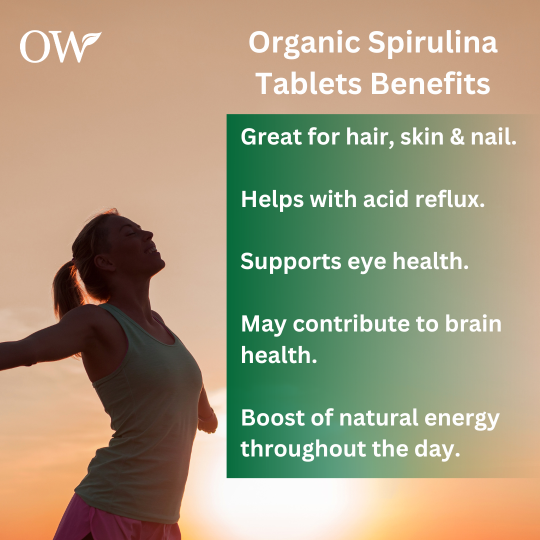 Organic Spirulina Tablets | 3 months supply | 600 x 500mg | Glowing Hair, Skin & Nails | High Iron