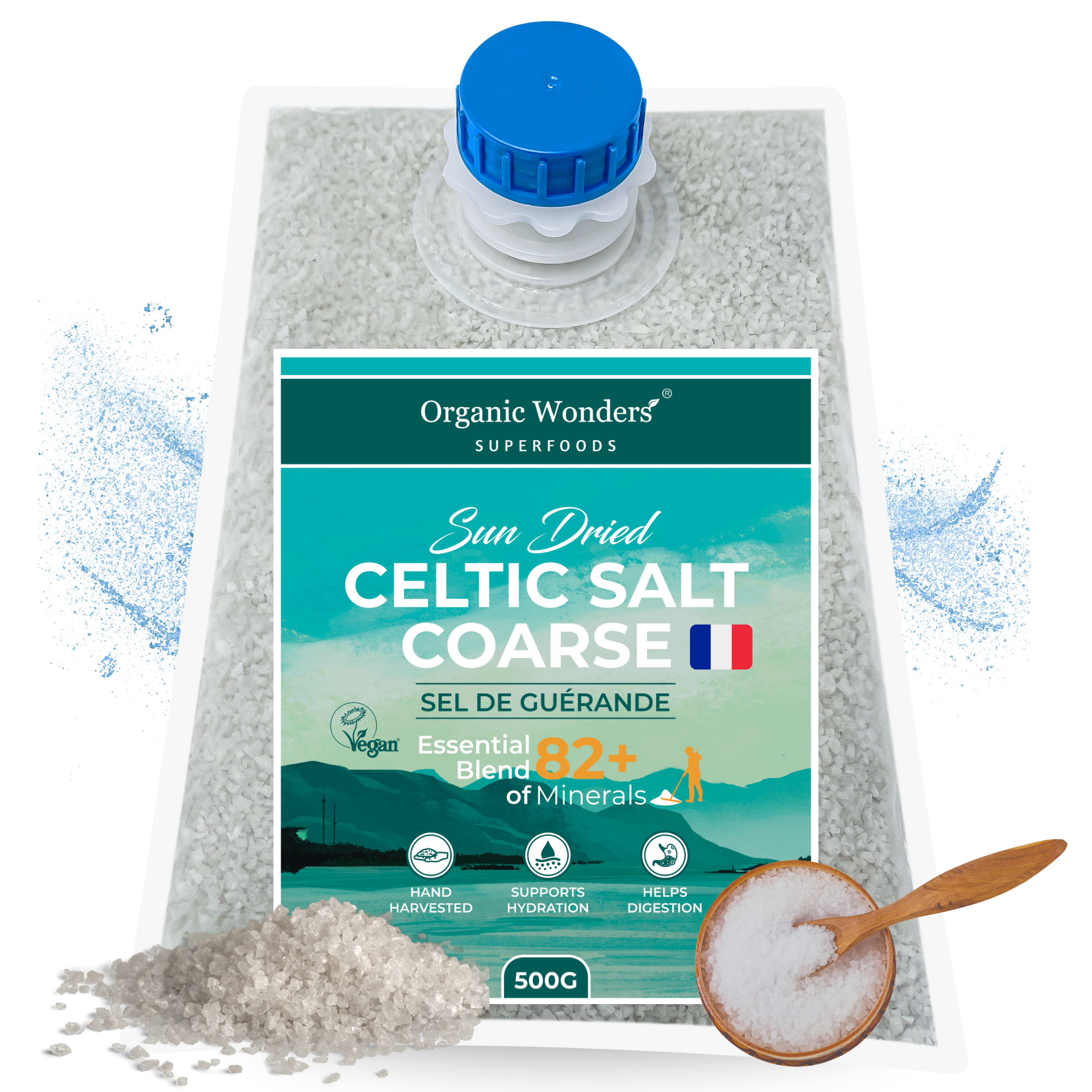 Celtic Salt Coarse (500g) | MAGNESIUM RICH | UNREFINED | Rich in 82+ Essential Minerals | Sun Dried | Hand-Harvested in France