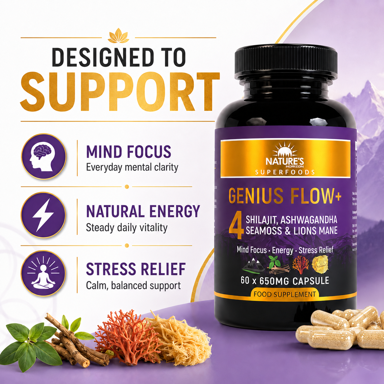 Genius Flow+ Adaptogenic Blend
