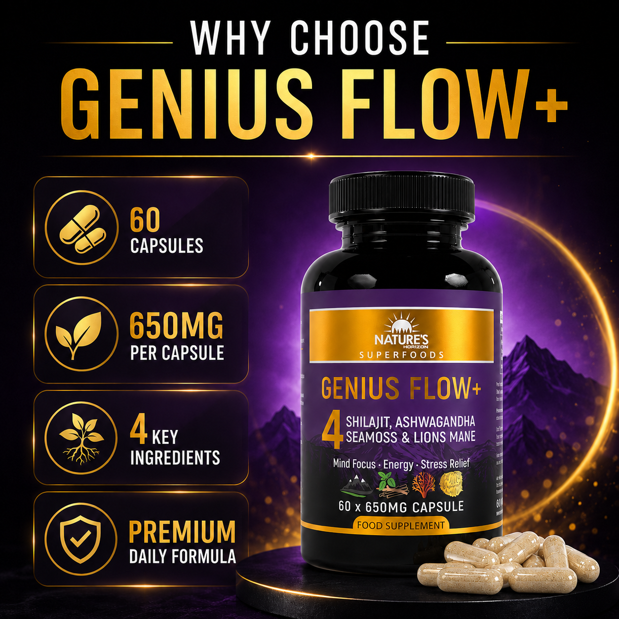 Genius Flow+ Adaptogenic Blend