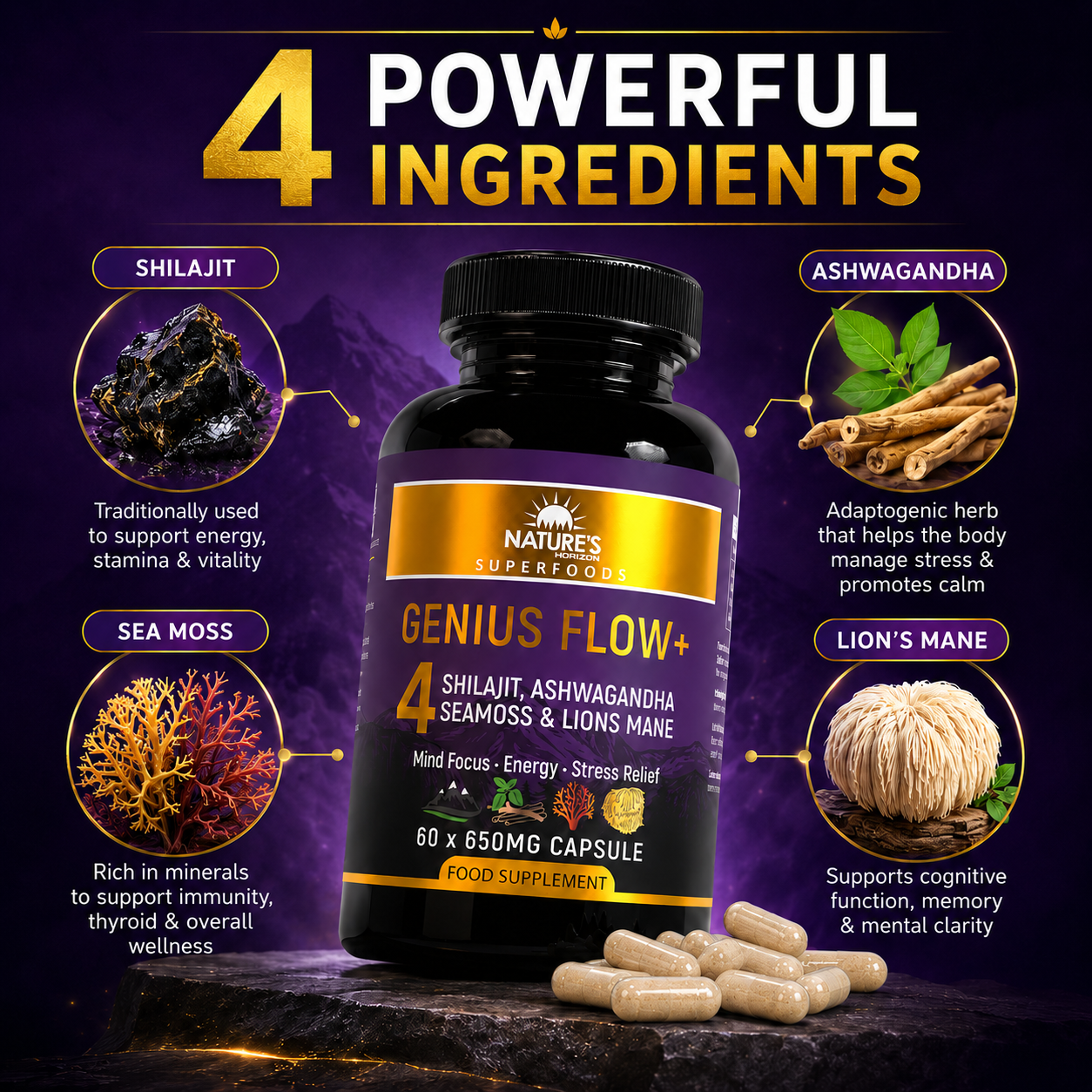 Genius Flow+ Adaptogenic Blend