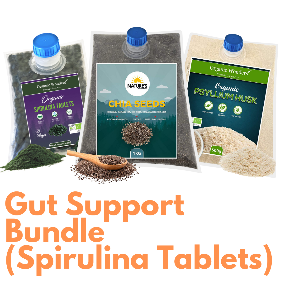 Gut Support Bundle | Cleanse Gut | Glowing Hair, Skin & Nails & High Iron ( Tablets or Powder )