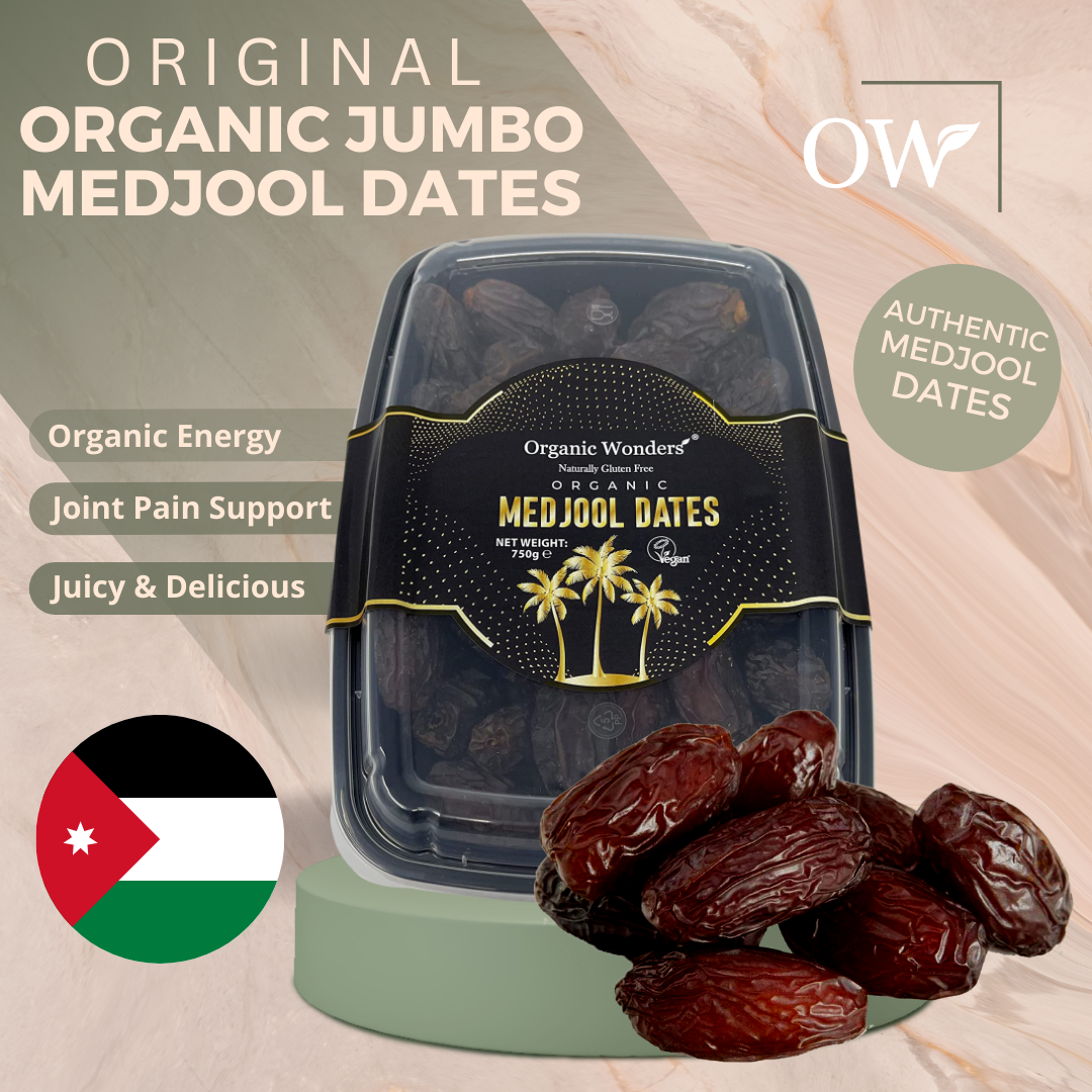 Organic Jumbo Medjool Dates (750g) | Jordanian Origin | Pure, Juicy & Delicious | Superfood | Gluten-Free by Organic Wonders®