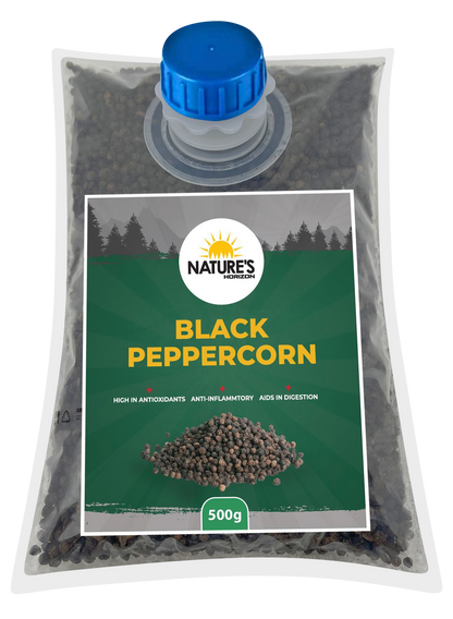 Whole Black Peppercorn 500g | Organic Wonders UK