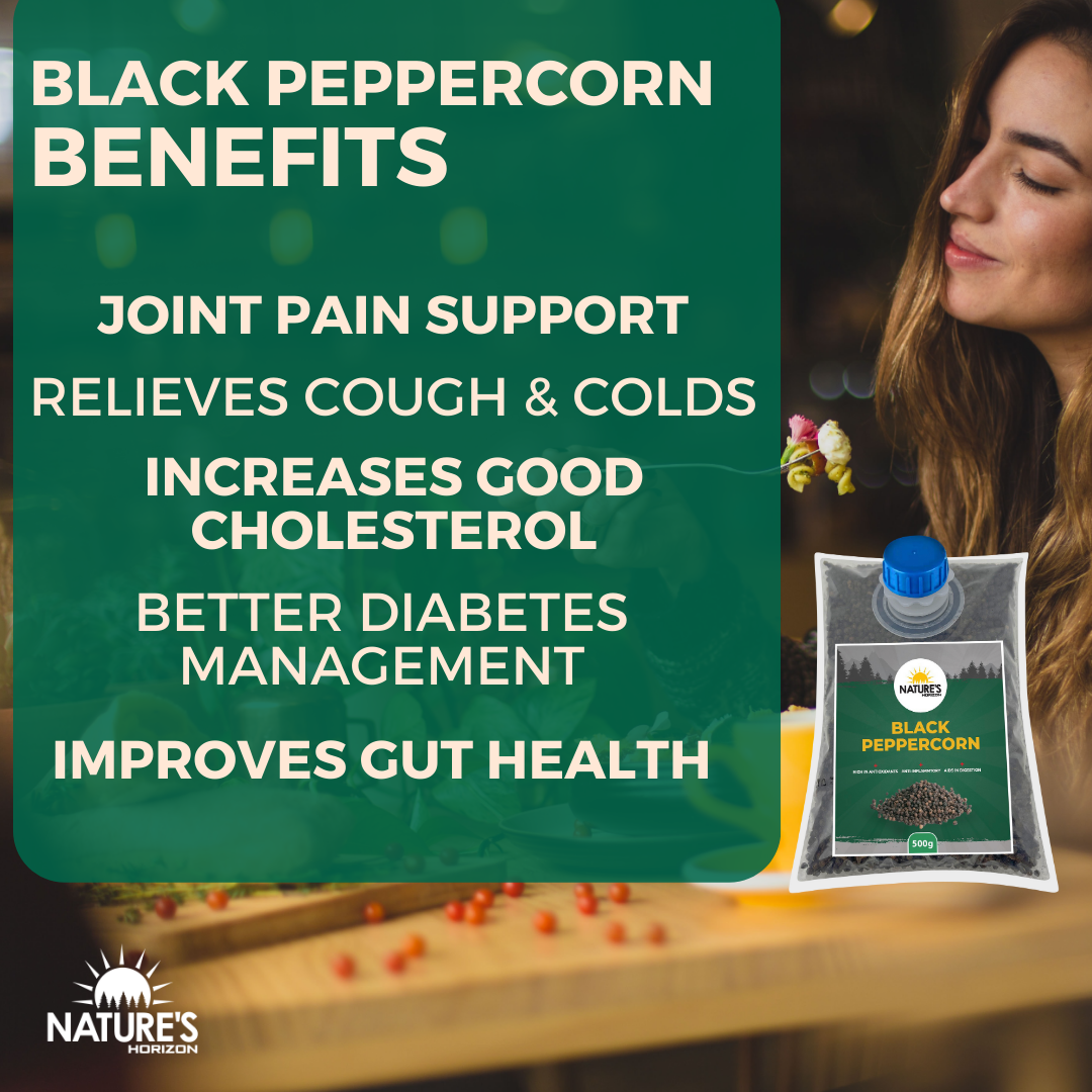 Whole Black Peppercorn 500g | Organic Wonders UK