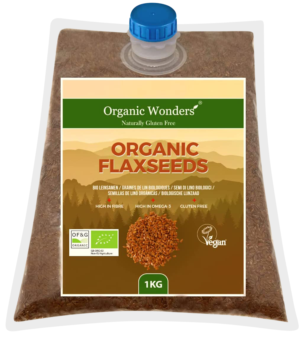 Organic Flaxseeds / Linseeds 1kg | Organic Wonders UK