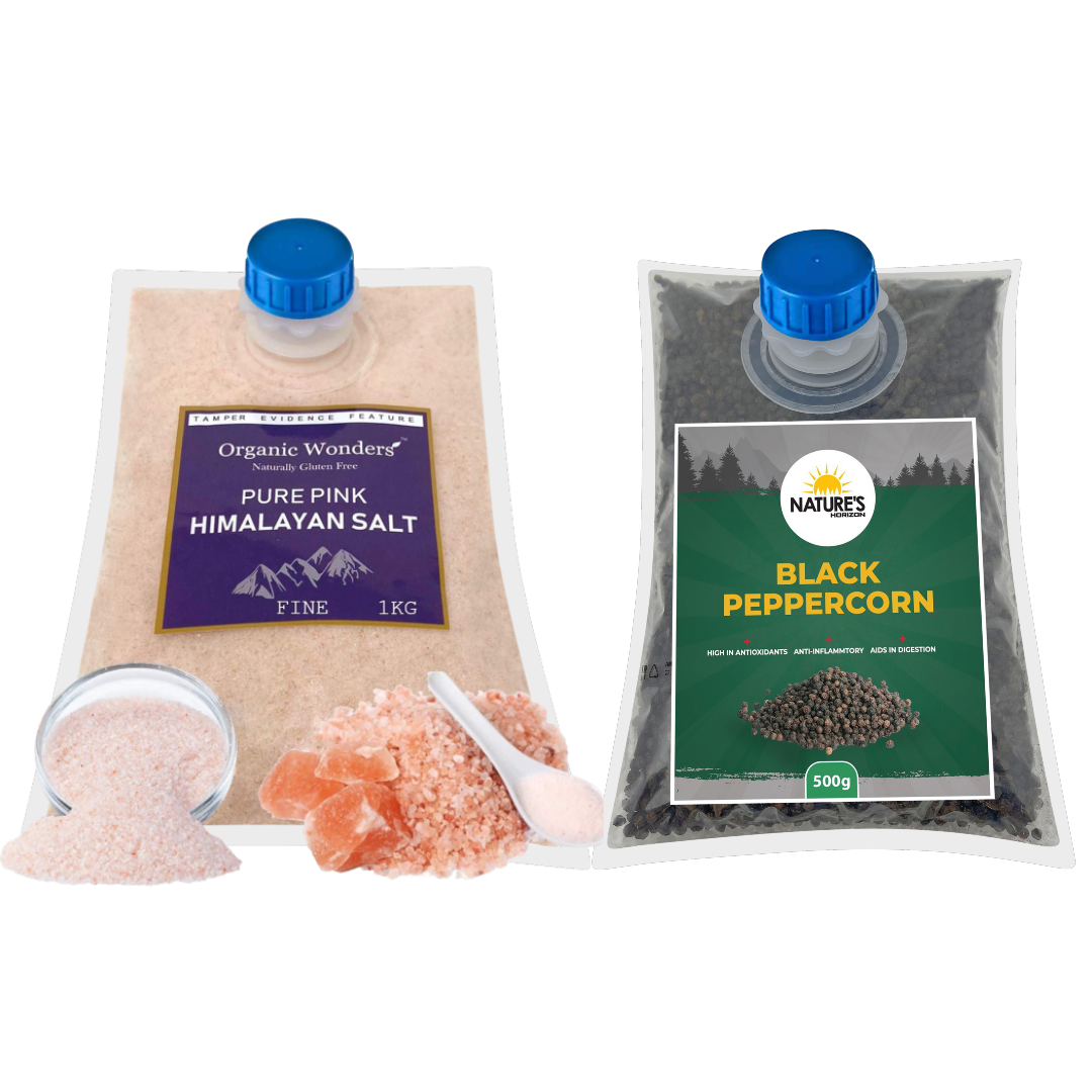 Himalayan Salt (Fine) 1kg & Pepper Bundle 500g